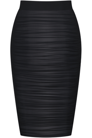 Maison Close Nuit Fauve Jersey Pencil Skirt Black