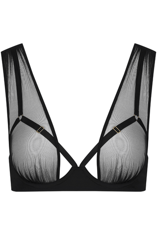 Maison Close Nuit Fauve Underwired Openable Bra Black