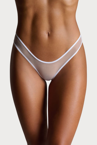 Panorama White High Hips Thong
