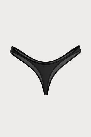La Parisienne Black High Hips Thong