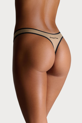 La Parisienne Dark Beige High Hips Thong