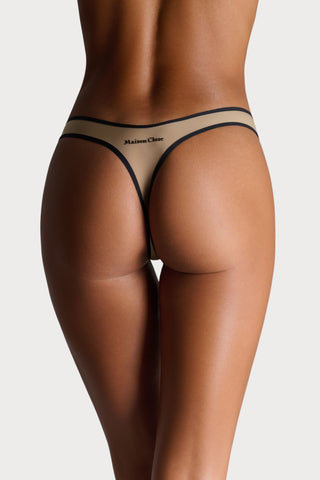 La Parisienne Dark Beige High Hips Thong