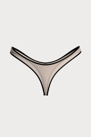 La Parisienne Dark Beige High Hips Thong