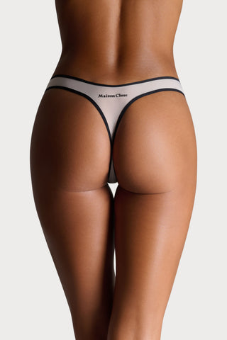La Parisienne Light Beige High Hips Thong