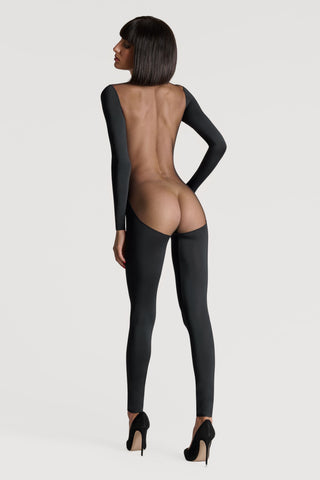 Maison Close Pure Tentation Black V Neck Jumpsuit