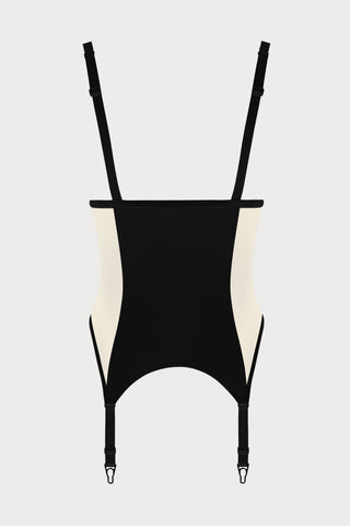 Pure Tentation Cupless Bodice in Black & Nude