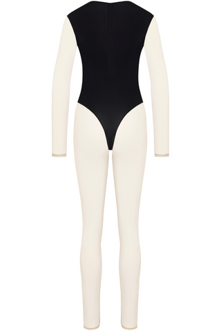 Maison Close Pure Tentation Black & Nude Long Sleeve Jumpsuit
