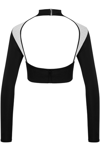 Maison Close Pure Tentation Long Sleeve Crop Top Black - Sexy Lingerie