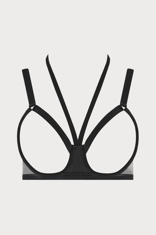 Pure Tentation Open Bra in Black