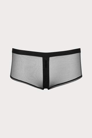Pure Tentation Black Openable Shorty with Zip