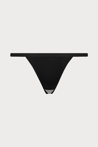 Pure Tentation Openable Mini Thong in Black