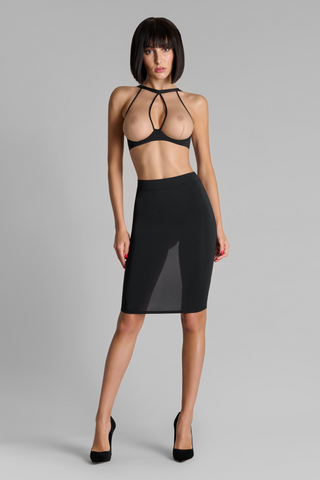 Black & Nude Scarf Underwired Bra Maison Close Pure Tentation