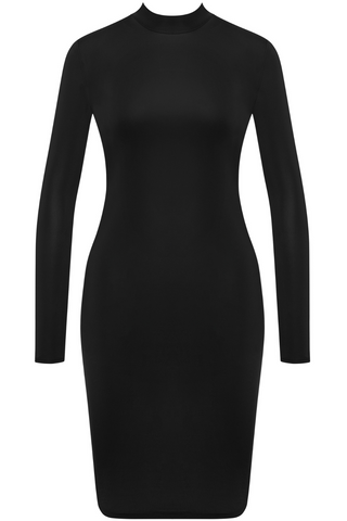 Maison Close Pure Tentation Black & Nude Sheer Back Long Sleeve Dress