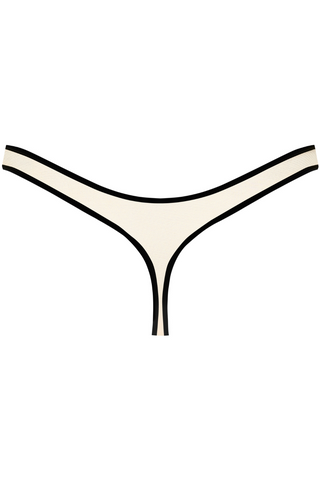 Black & Nude Sheer High Leg Thong Maison Close Pure Tentation