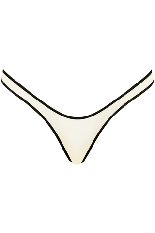 Black & Nude Sheer High Leg Thong Maison Close Pure Tentation