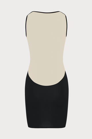 Pure Tentation Short Dress in Black & Nude