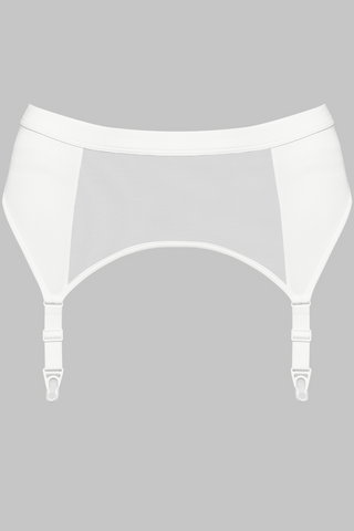 Maison Close Pure Tentation White Suspender Belt - Sheer Lingerie