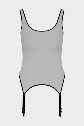 Pure Tentation Suspender Tank Top in Black