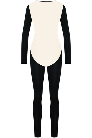 Black & Nude V Neck Jumpsuit Maison Close Pure Tentation