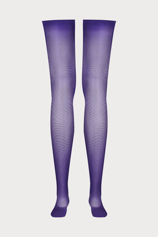Maison Close Silky Purple Cut & Curled Stockings 40 Denier