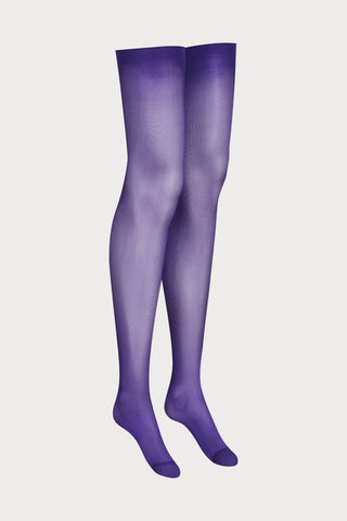 Maison Close Silky Purple Cut & Curled Stockings 40 Denier