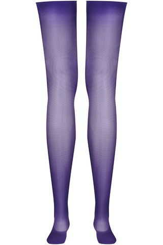 Maison Close Silky Purple Cut & Curled Stockings 40 Denier