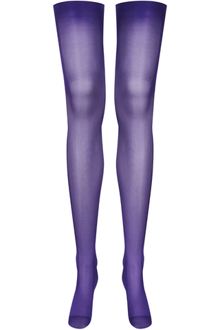 Maison Close Silky Purple Cut & Curled Stockings 40 Denier
