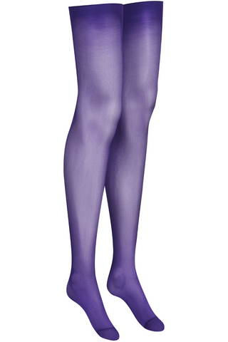Maison Close Silky Purple Cut & Curled Stockings 40 Denier