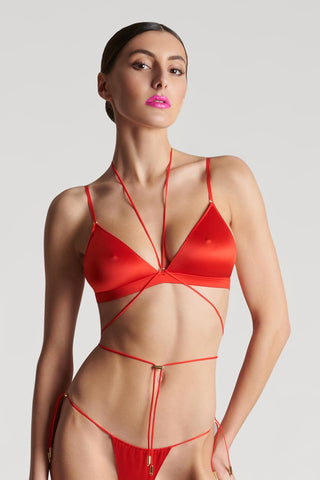 Maison Close French Kiss Triangle Bra Red