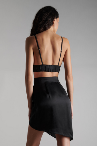 Maison Close Rendez-Vous Black Asymmetrical Silk Skirt