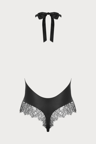 Rendez-Vous Silk & Lace Halterneck Thong Bodysuit, Size XS (UK 4-6)