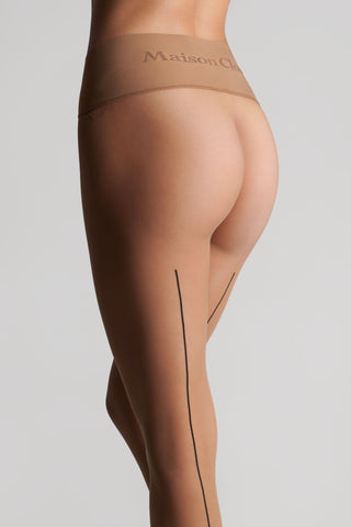 Maison Close Signature Seamless Back Seamed Tights Medium Nude 20 Denier