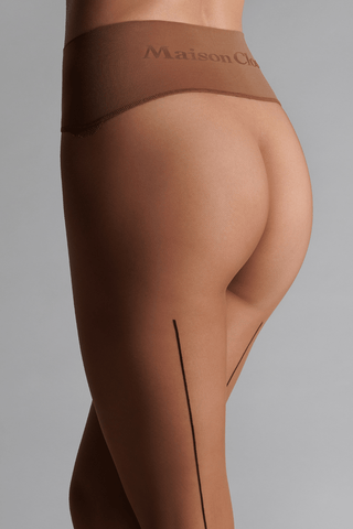 Maison Close Signature Seamless Back Seamed Tights 20 Denier Sun Nude