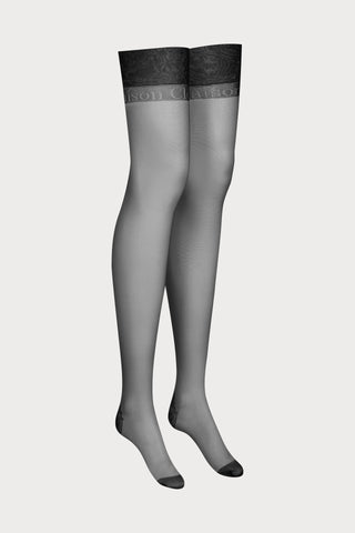 Maison Close Black Signature Back Seamed Nylon Stockings 15 Denier