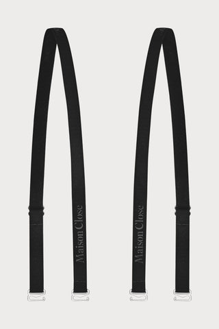Maison Close Signature Shoulder Straps Black/Silver - Naughty Knickers