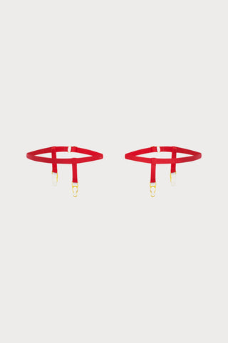 Maison Close Signature Leg Garters Red - Naughty Knickers