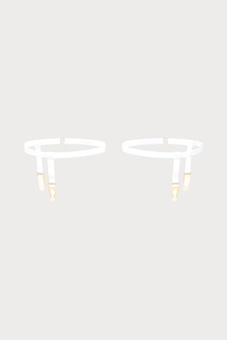 Maison Close Signature Leg Garters White - Naughty Knickers