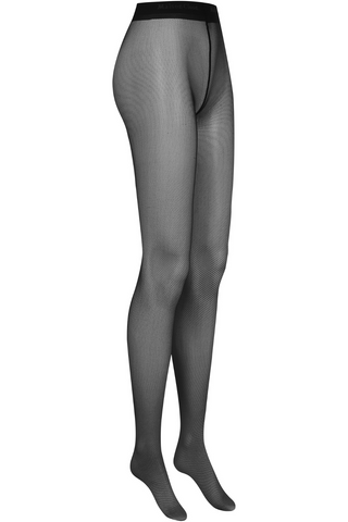 Maison Close Signature Seamed Fishnet Illusion Tights Black 25 Denier
