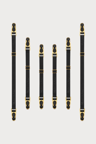 Maison Close Set of 6 Suspender Straps in Black/Gold - Naughty Knickers