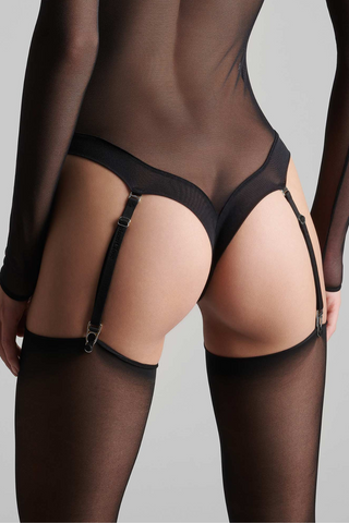 Maison Close Signature Suspender Straps Black/Silver