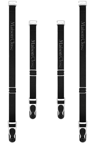 Maison Close Signature Suspender Straps Black/Silver