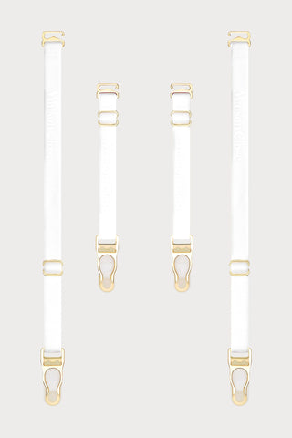 Maison Close Signature Suspender Straps White - Naughty Knickers