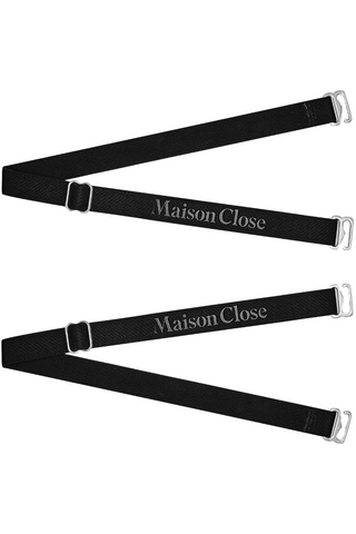 Maison Close Signature Straps for Thong Black/Silver