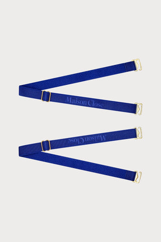 Maison Close Signature Thong Straps Blue - Naughty Knickers