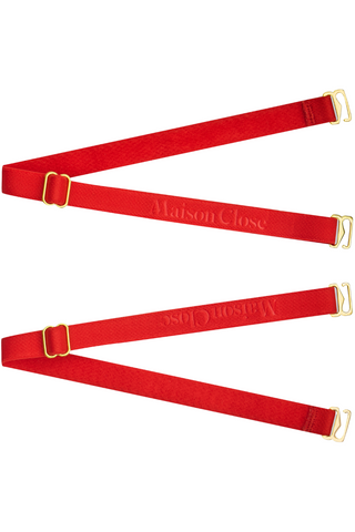 Maison Close Signature Thong Straps Red/Gold