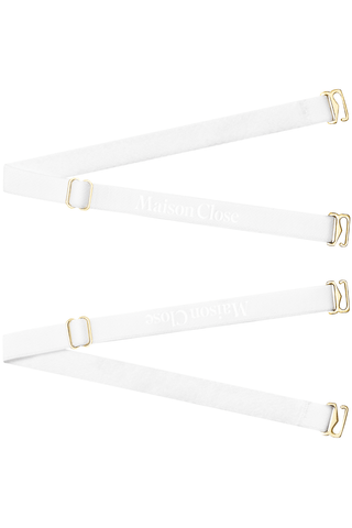 Maison Close Signature Thong Straps White