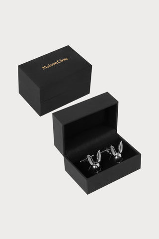Maison Close Silver Bunny Cufflinks - Naughty Knickers