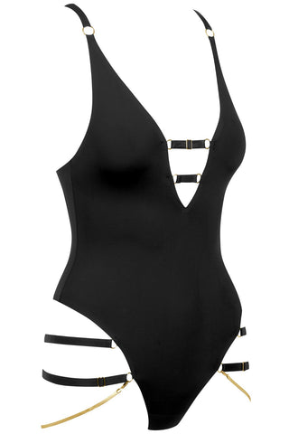 Maison Close Tapage Nocturne V Neck Thong Bodysuit - Naughty Knickers
