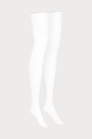Maison Close Double Seam Cut & Curled Stockings White
