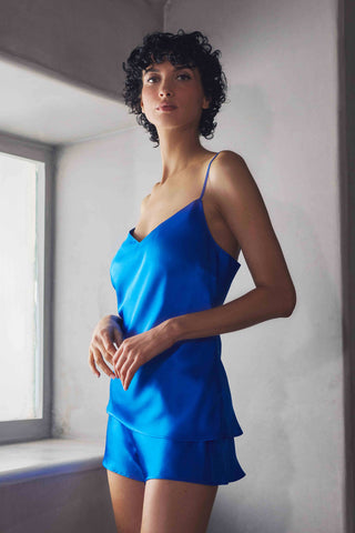Marjolaine Betty Blue Silk Shorts